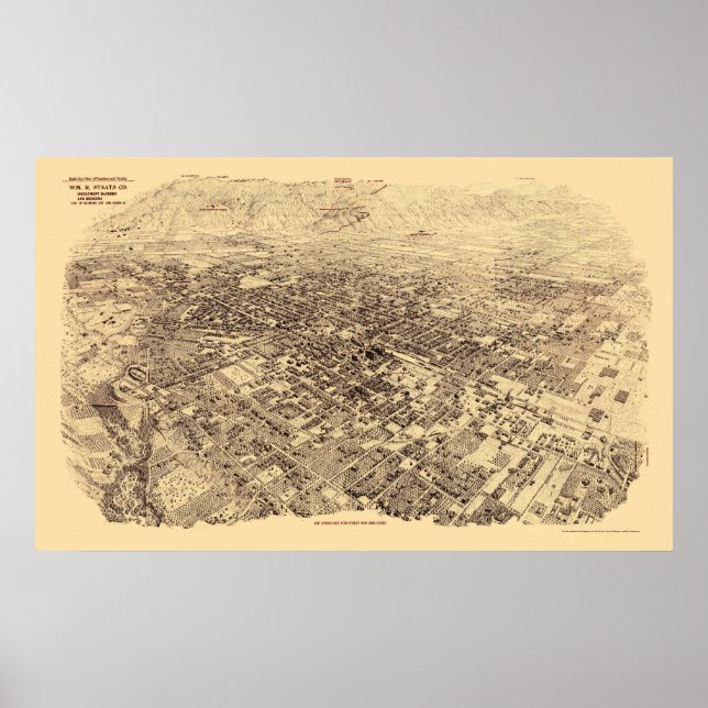 Pasadena, CA Panoramic Map - 1903 Poster (Front)