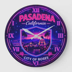 Pasadena California City of Roses  Large Clock