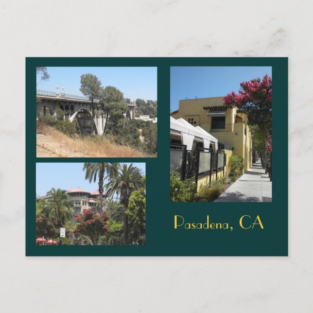 Pasadena, California Photo Postcard (Front)