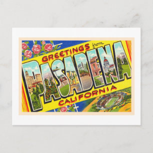 Pasadena California Vintage Grande Lettre Carte po