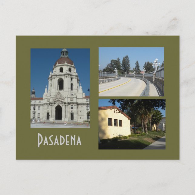 Pasadena Civic Centre and Bridge 3 Photo Postcard (Front)