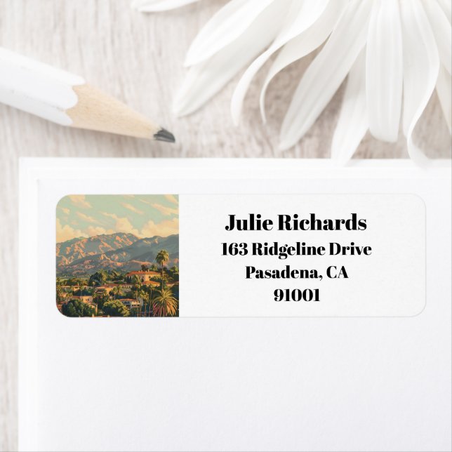 Pasadena Los Angeles California Adresse de retour (En situation)