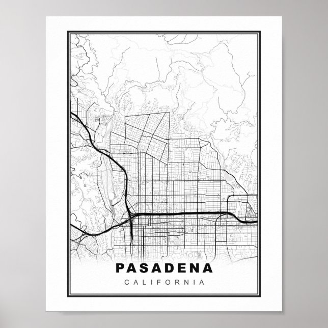 Pasadena Map Poster (Front)