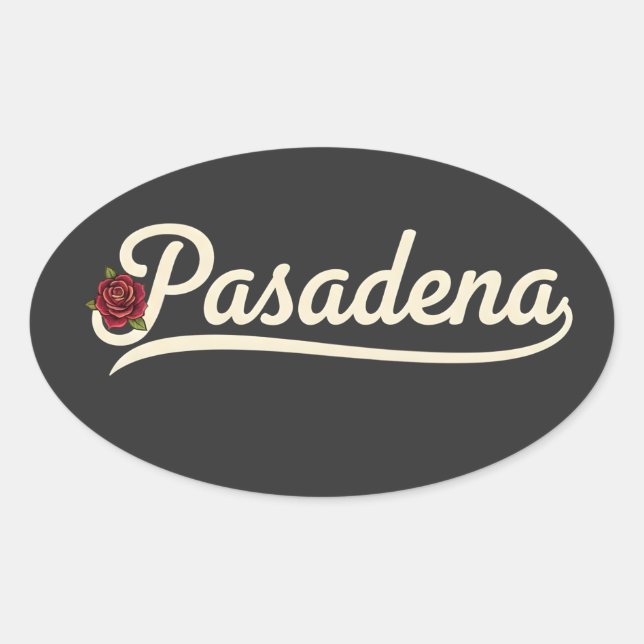 Pasadena Rose  Oval Sticker (Front)