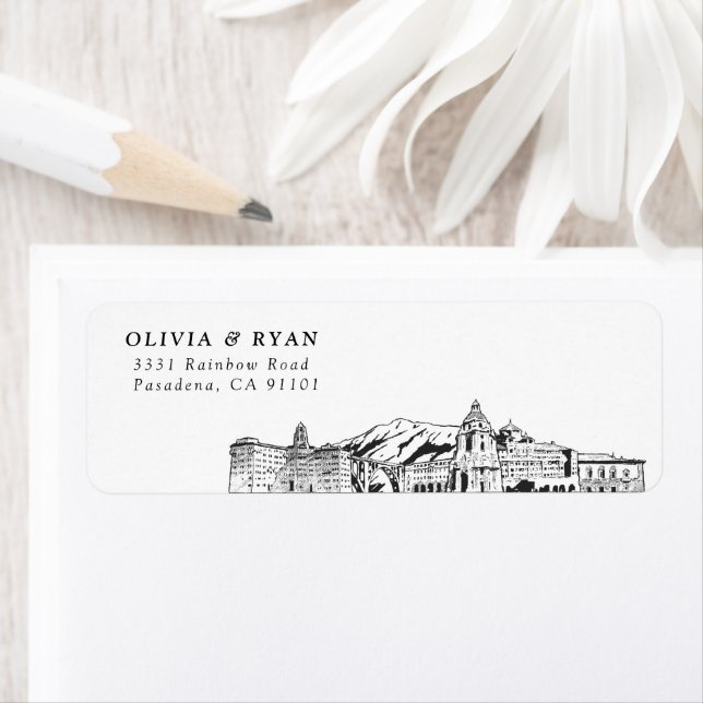 Pasadena Skyline Modern Return Address Labels (Insitu)
