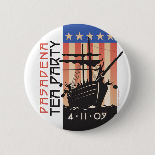 Pasadena Tea Party 2 Inch Round Button