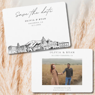 Pasadena Wedding Skyline Save the Date Invitation
