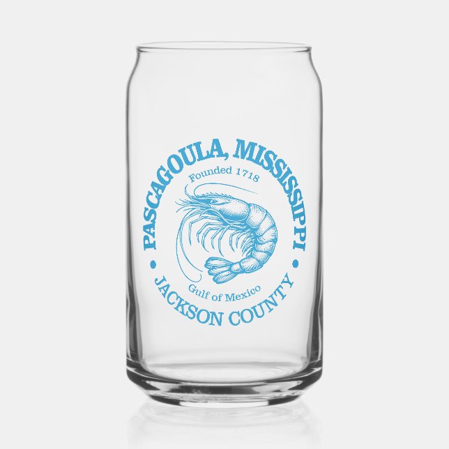 Pascagoula (shrimp) can glass (Front)