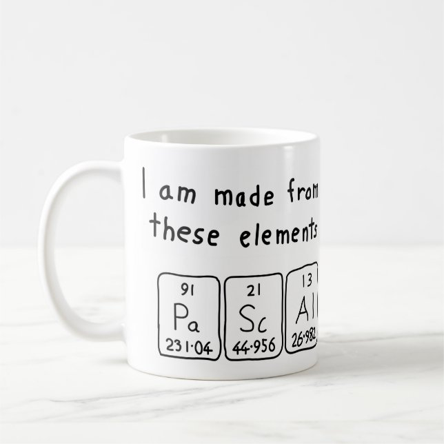 Pascal periodic table name mug (Left)