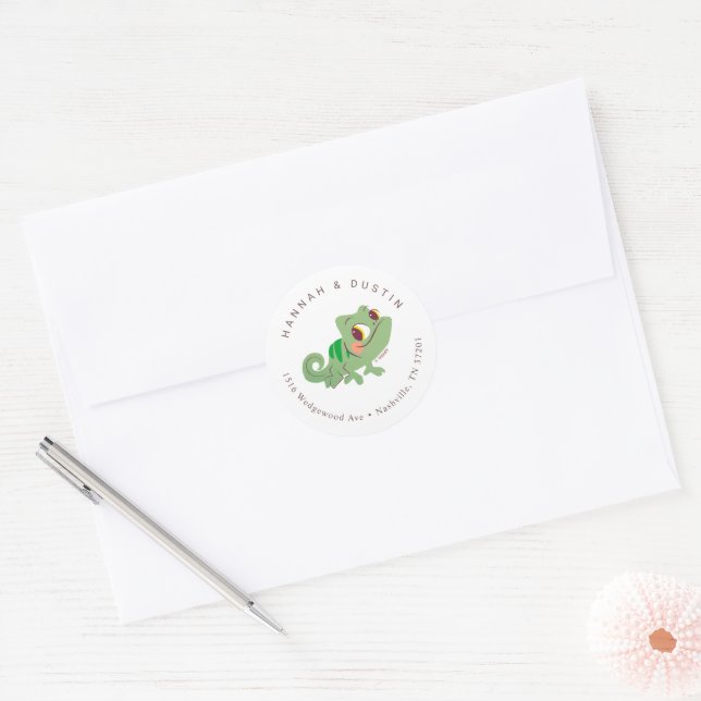Pascal Tangled Return Address Wedding  Classic Round Sticker (Envelope)
