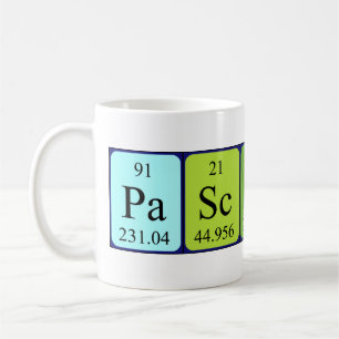 Pascaline periodic table name mug
