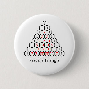 Pascal's triangle button badge
