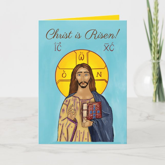 Pascha Card (Icon of Christ 2) (Front)