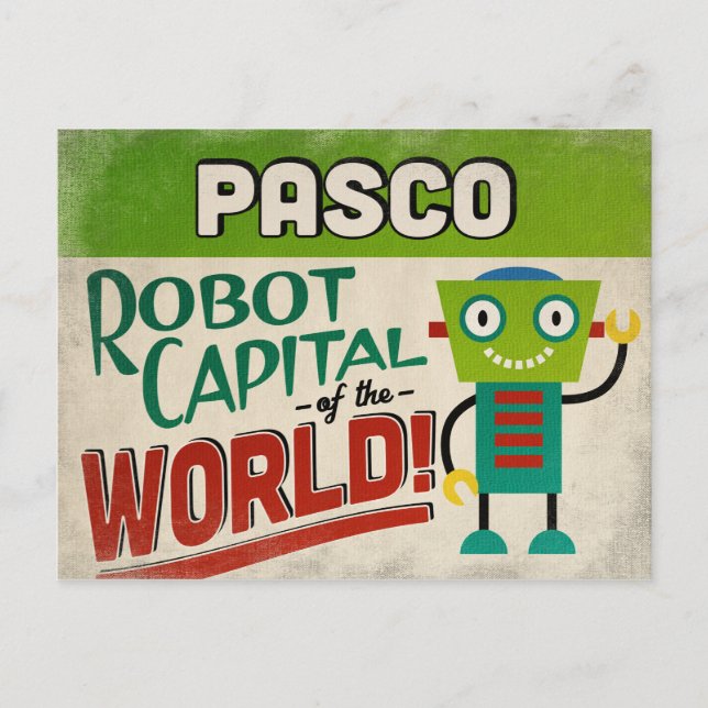 Pasco Washington Robot - Funny Vintage Postcard (Front)