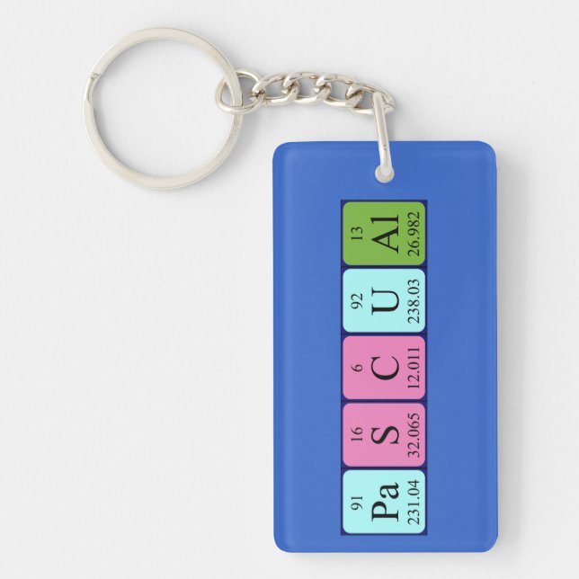 Pascual periodic table name shirt keychain (Front)