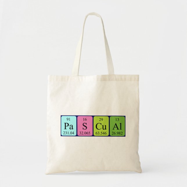 Pascual periodic table name tote bag (Front)