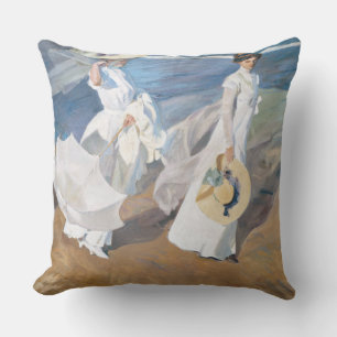 Paseo de la playa - Sorolla - 1909 Throw Pillow