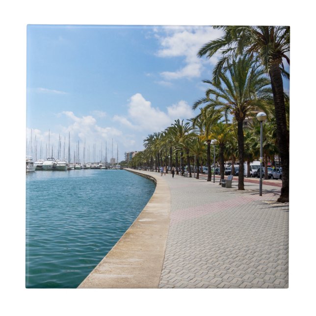 Paseo maritimo - Palma de Mallorca, Spain Tile (Front)