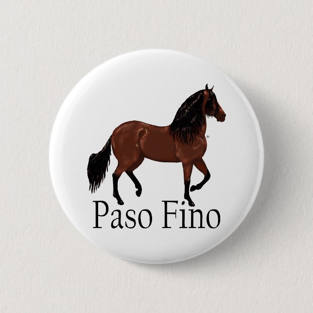Paso Fino Bay "Paso Fino" 2 Inch Round Button (Front)