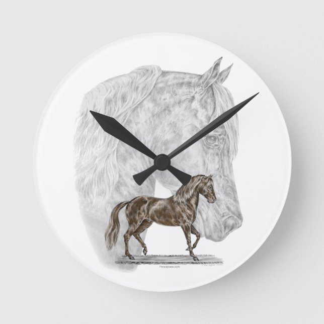 Paso Fino Horse Art Round Clock (Front)