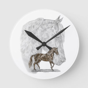 Paso Fino Horse Art Round Clock