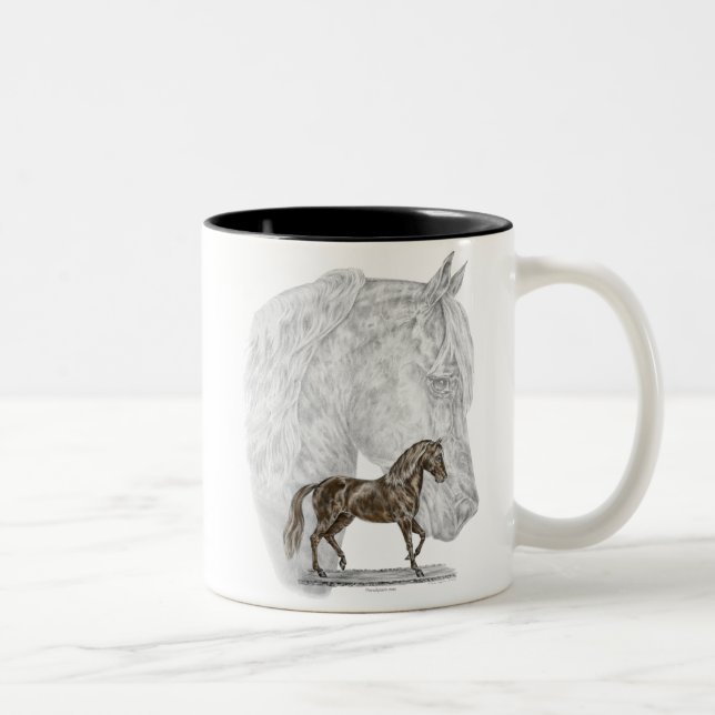 Paso Fino Horse Art Two-Tone Coffee Mug (Right)
