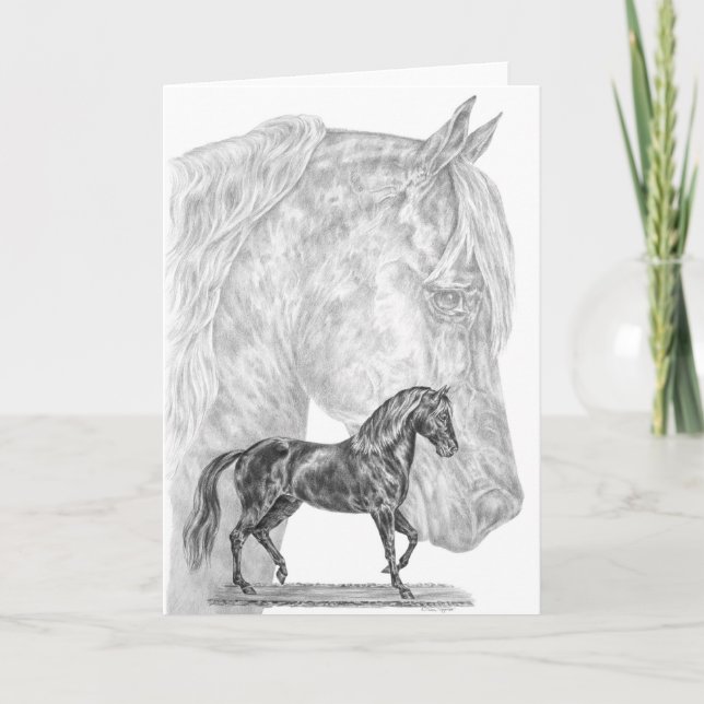 Paso Fino Horse Drawing by Kelli Swan Card (Front)