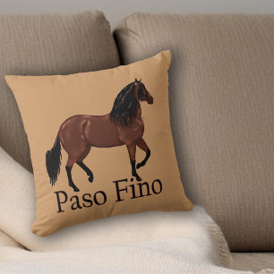 Paso Fino Horse Illustration Equestrian Throw Pillow