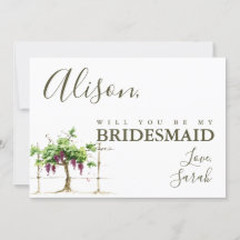 Paso Robles Bridesmaid Proposal Card