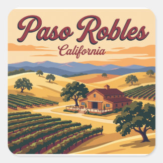 Paso Robles California Central Coast Square Sticker