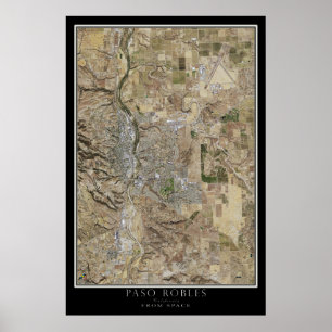 Paso Robles California Satellite Poster Map