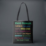 Paso Robles Colourful Wine Country Tote Bag<br><div class="desc">Exceptional wine country gift! Paso Robles - California's wild west wine country in colour!</div>