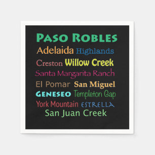 Paso Robles Colourful Wine Napkins
