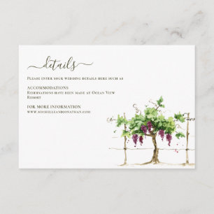 Paso Robles Vineyard Winery Wedding Enclosure Card