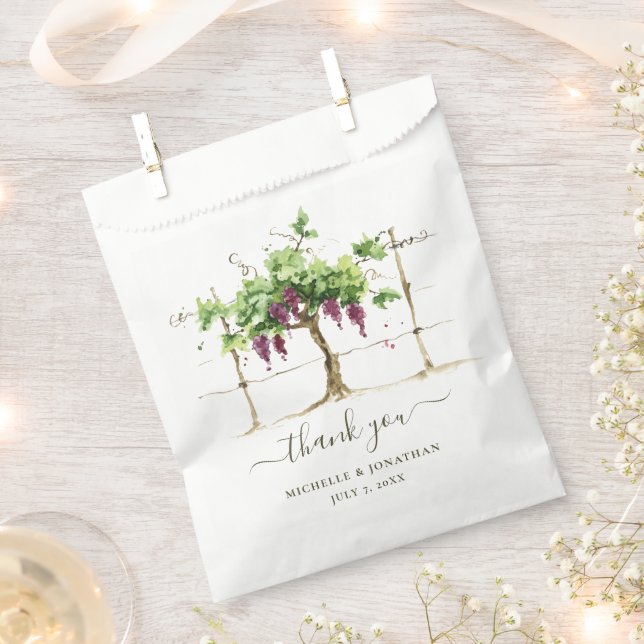 Paso Robles Vineyard Winery Wedding Favours Gift Favour Bag (Clipped)