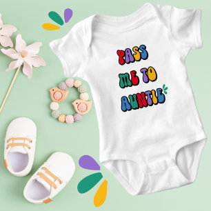 Pass Me to Auntie Fun Whimsical Baby Bodysuit