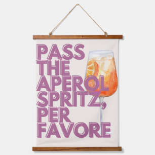Pass the Aperol Spritz Print   Italian Cocktail Hanging Tapestry