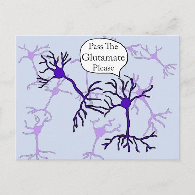 Pass The Glutamate Neuron Postcard (Front)