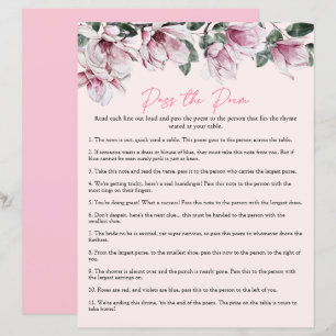 Pass the Poem   Pink Floral Bridal Shower Game