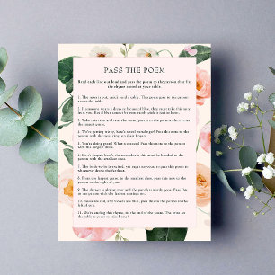 Pass The Poem   Pink Peach Floral Bridal Shower