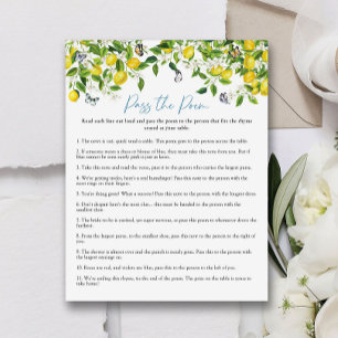 Pass the Poem Summer Lemon Bridal Shower Game