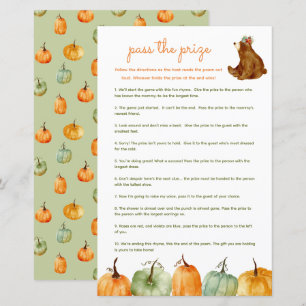 Pass the prize baby shower game - pumpkin autumn