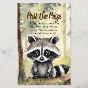 Pass the Prize Game Baby Raccoon Baby Shower 