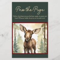 Pass the Prize Game Cute Moose Baby Shower 