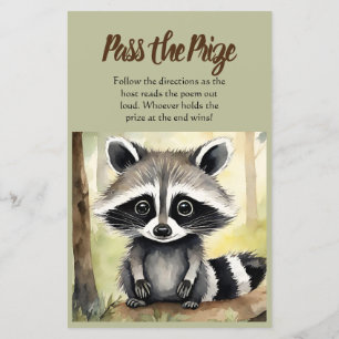 Pass the Prize Game Cute Raccoon Baby Shower 