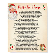 Pass the Prize Poem Christmas Game Sign