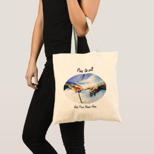 Pass the Salt Hands Fine Art Parody Add Your Name Tote Bag