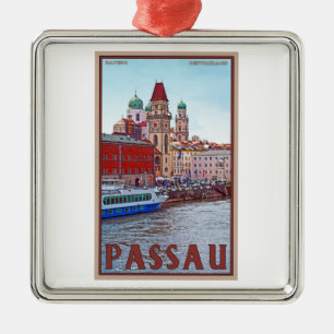 Passau - Donau Waterfront Metal Ornament