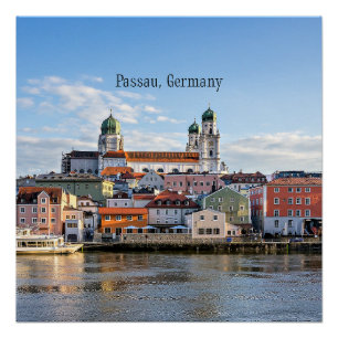 Passau, Germany cityscape photograph Poster