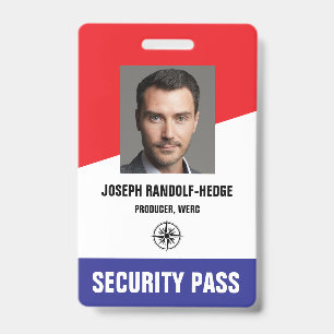 PASSE DE SÉCURITÉ - Photo D.I. Badge rouge/bleu